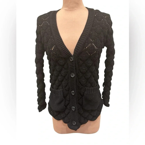 Jessica Simpson Sweaters - Jessica Simpson Knitted Cardigan Button Black Sweater Size Small